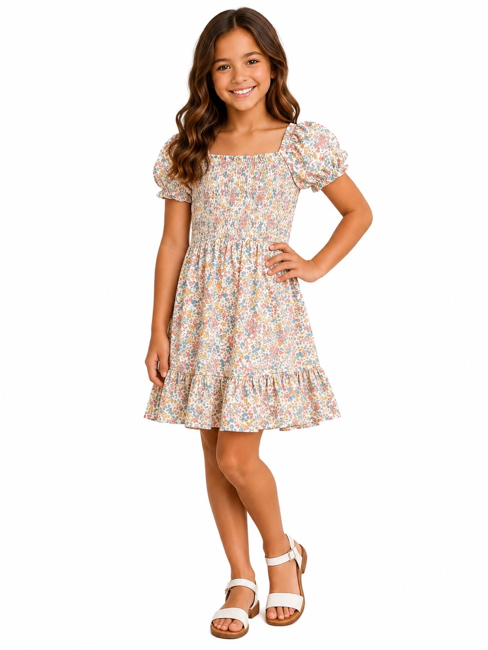 Wonder Nation Multicolor Floral Kids Dress